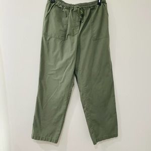 L.L. Bean Original Sunwashed Canvas Pants Size L Women's Pull On Oudoors Green